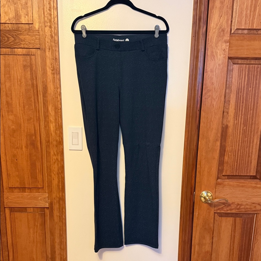 blue speckled Bootcut Pants